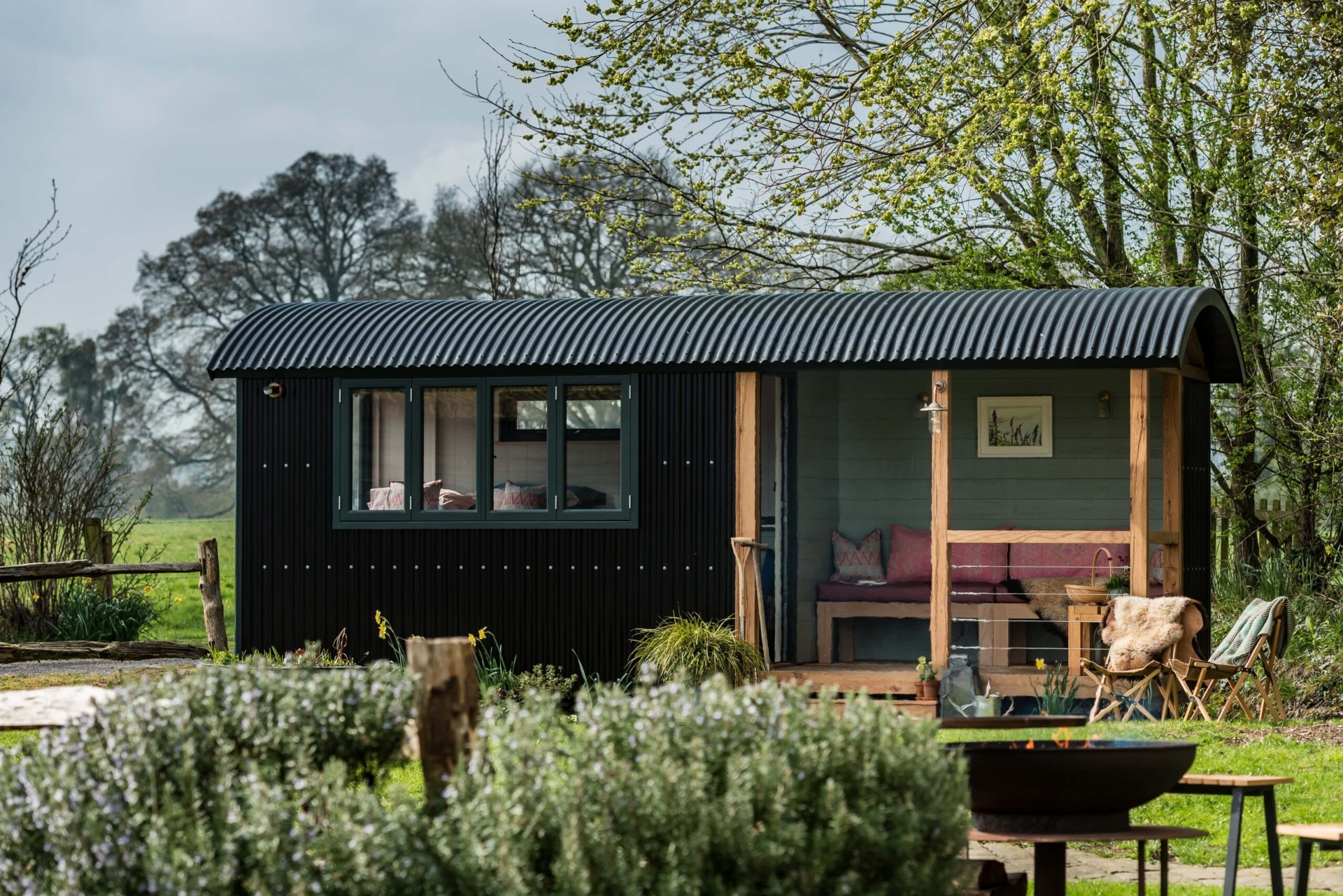 A handcrafted Blackdown shepherd hut in the Somerset landscape